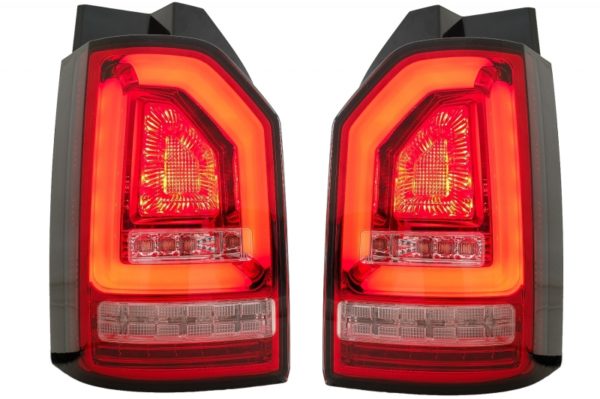 Baklys Rød Hvit Full LED BAR egnet for VW Transporter T6 (2015-2020) med dynamisk blinklys |
