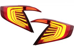 Baklykter egnet for HONDA Civic MK10 FC / FK (2016-Up) Limousine Full LED Light Bar Rød Svart