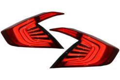 Baklykter egnet for HONDA Civic MK10 (FC/FK) (2016-Up) Limousine Full LED Light Bar Rød/Smoke