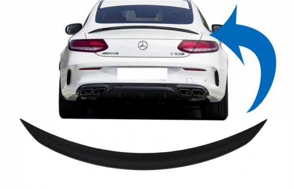 Trunk Boot Spoiler egnet for Mercedes C-Class Coupe C205 (2014-up) Matte Black