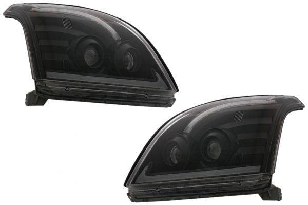 TUBE LIGHT LED-frontlykter egnet for TOYOTA Land Cruiser FJ120 (2003-2009) Sort med dynamisk blinklys LHD |