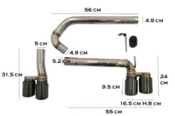 Alternative view of Doble doble eksossystemer svarte lyddemperspisser egnet for BMW 3-serie F30 F31 (2011-2018) M3 M Sport Design