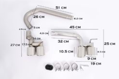 Alternative view of Doble doble eksossystemer lyddemperspisser egnet for BMW 3-serie F30 F31 (2011-2018) M3 M Sport Design