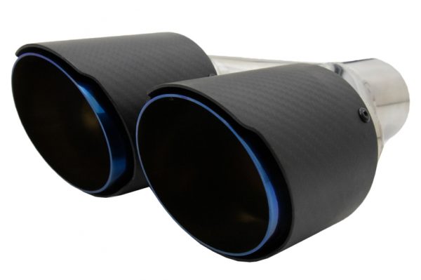 Universal eksospottespiss Matt Carbon Fiber Blue Finish Limited Edition Innløp 6,3 cm |