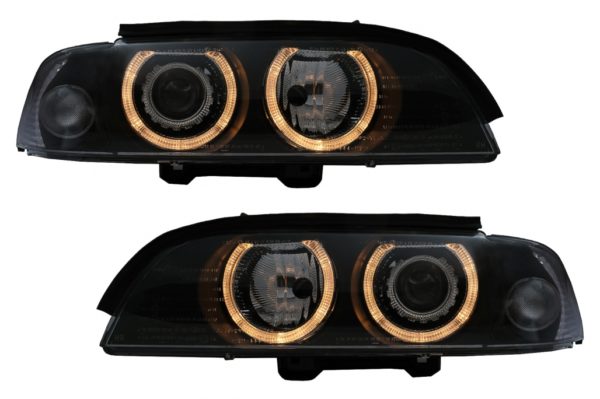 Xenon Angel Eyes frontlykter egnet for BMW 5-serie E39 Sedan Touring (1995-2003) Svart