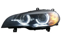Alternative view of Xenon Frontlykter Angel Eyes 3D Dual Halo Felger LED DRL egnet for BMW X5 E70 (2007-2010) Svart