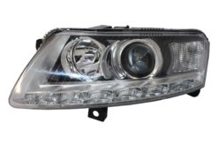 Alternative view of Xenon Frontlykter LED DRL egnet for Audi A6 C6 4F (04.2004-2008) Krom Uten AFS