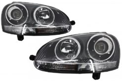 Xenon Look Frontlykter RHD egnet for VW Golf 5 V Mk5 (2003-2007) Jetta (2005-2010) GTI R32 Chrome Edition