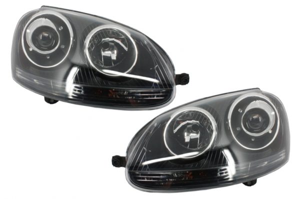 Xenon Look Frontlykter egnet for VW Golf 5 V Mk5 (2003-2007) Jetta (2005-2010) GTI R32 Black Edition |